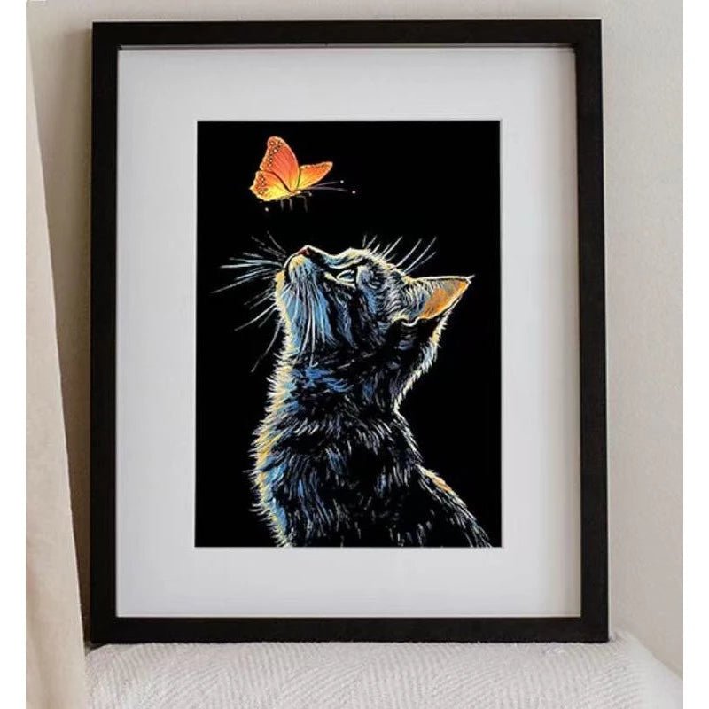 Quadro de Raspar Arte Mágica Neon (Kit com 4) – Raspe, Descubra e Veja o Brilho Acontecer! - Achei na Lojinha