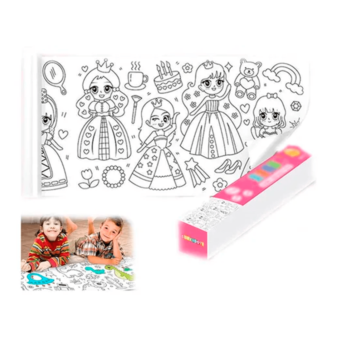 Super Rolo de Papel para Colorir – 5 Metros de Criatividade Sem Fim! - Achei na Lojinha