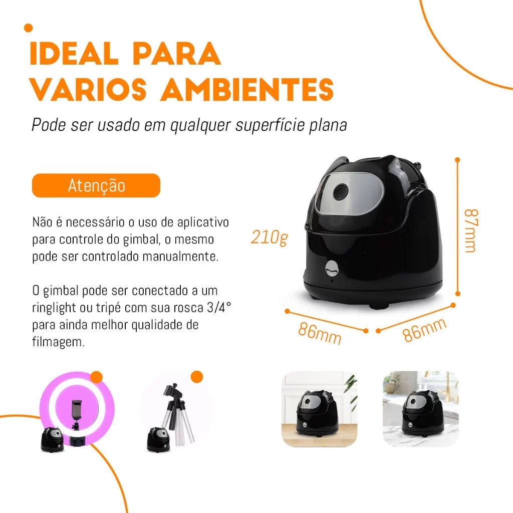 Suporte para Celular com Sensor Facial 360° Gimbal Q5 - Ele Te Acompanha Sozinho! - Achei na Lojinha
