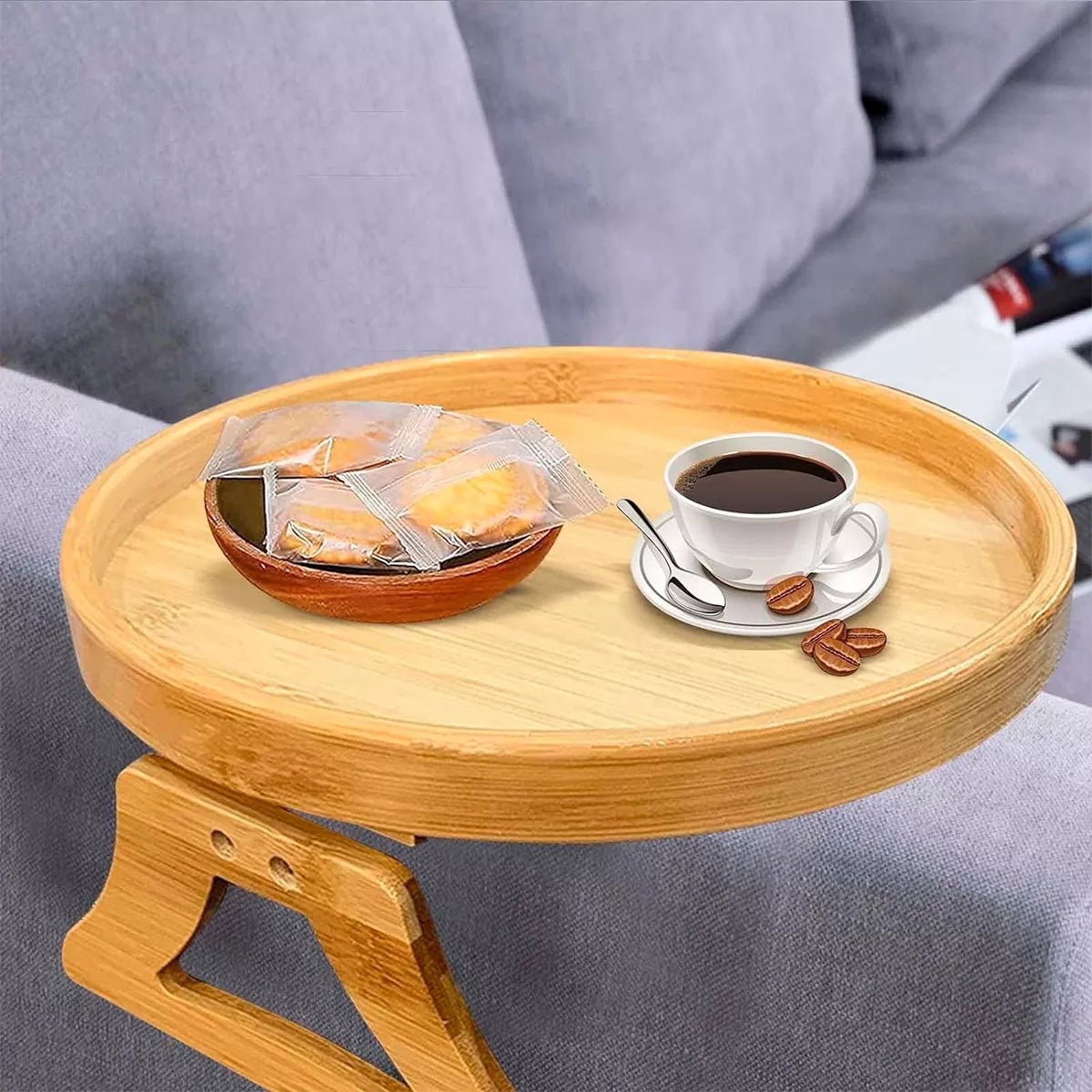 Suporte para Sofá de Madeira Dobrável Bandeja 25cm - Achei na Lojinha