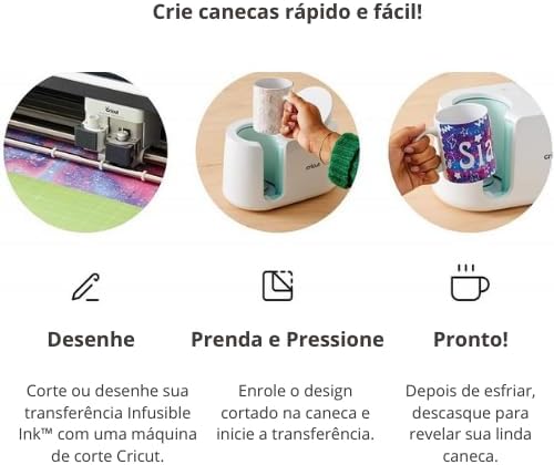 Transforme Canecas em Obras de Arte! Cricut Prensa Térmica 500W ☕🔥🎨✨ - Achei na Lojinha