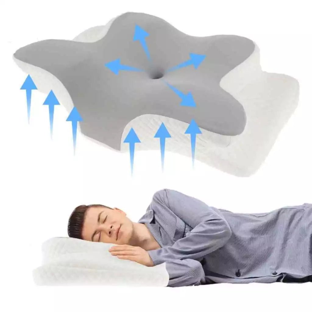 Travesseiro Cervical Ortopédico com Espuma de Memória e Capa Lavável – Conforto e Alívio Instantâneo! - Achei na Lojinha