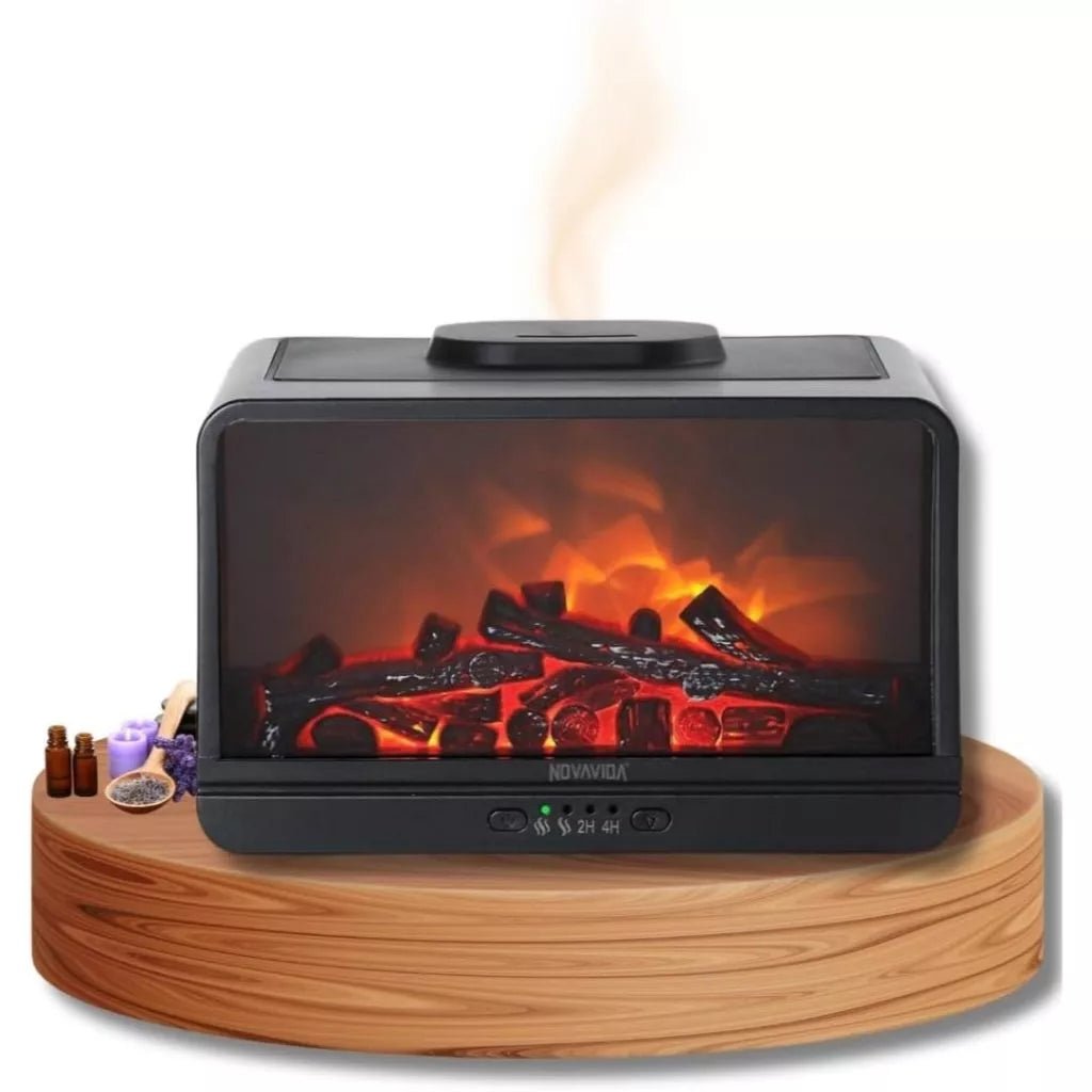 Umidificador de Ar & Difusor de Aromas 300ml USB – Chama Simulada, Aromaterapia e Relaxamento - Achei na Lojinha
