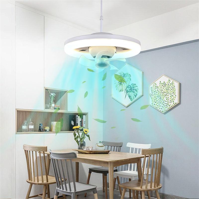 Ventilador de Teto Com Lâmpada Circular LED e Controle Remoto Bivolt - Achei na Lojinha