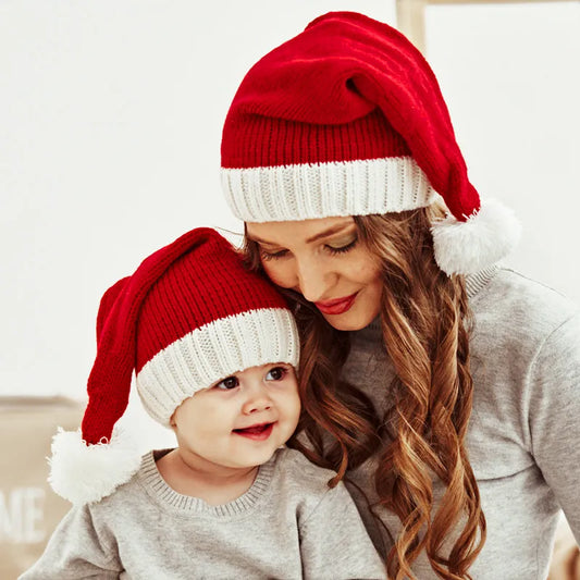 Gorro Vermelho Natalino Adulto e Infantil