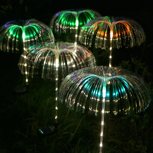 Luminária Solar Estilo Medusa de Jardim Colorida