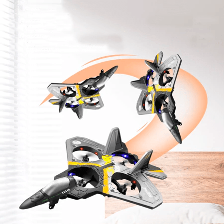 Avião Drone Planador Controle Remoto, Avião com Luz LED, Avião de Espuma RC - Achei na Lojinha
