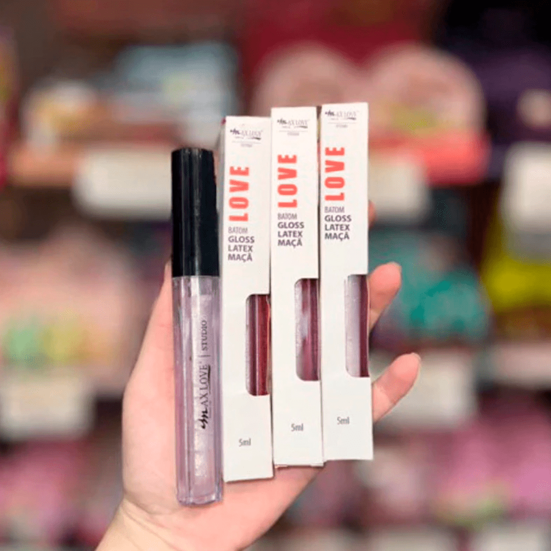 Batom Gloss Maçã Hidratante Efeito Espelhado com Brilho e Partículas Iluminadoras – Max Love Cor 14 – 5ml - Achei na Lojinha