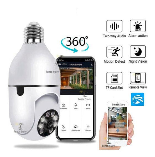 Câmera de Vigilância Inteligente Smart Wi-Fi Bulbo E27 Bivolt - Achei na Lojinha