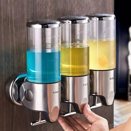 Dispenser com Garrafas Manual para Sabonete Líquido/Shampoo - Achei na Lojinha