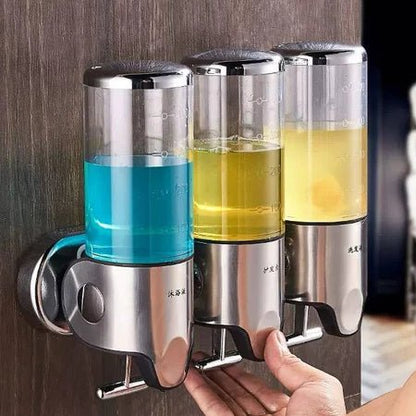 Dispenser com Garrafas Manual para Sabonete Líquido/Shampoo - Achei na Lojinha