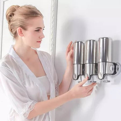 Dispenser com Garrafas Manual para Sabonete Líquido/Shampoo - Achei na Lojinha