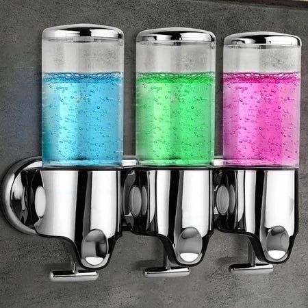 Dispenser com Garrafas Manual para Sabonete Líquido/Shampoo - Achei na Lojinha