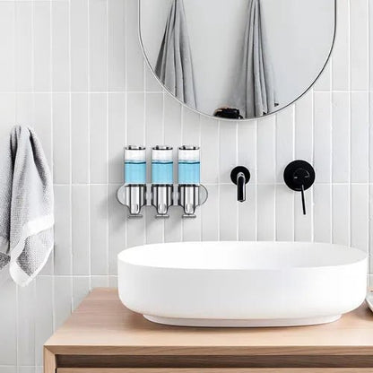 Dispenser com Garrafas Manual para Sabonete Líquido/Shampoo - Achei na Lojinha