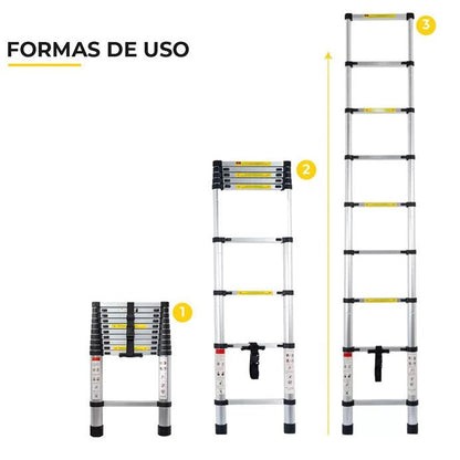 Escada Telescópica de Alumínio - Achei na Lojinha