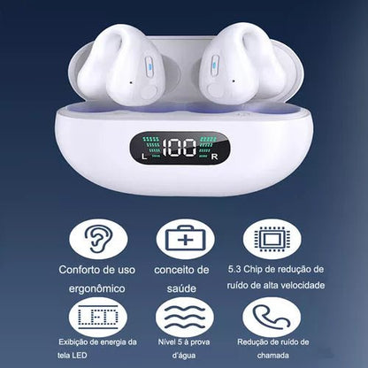 Fone de Ouvido Bluetooth Sem Fio Clipe de Orelha - Achei na Lojinha