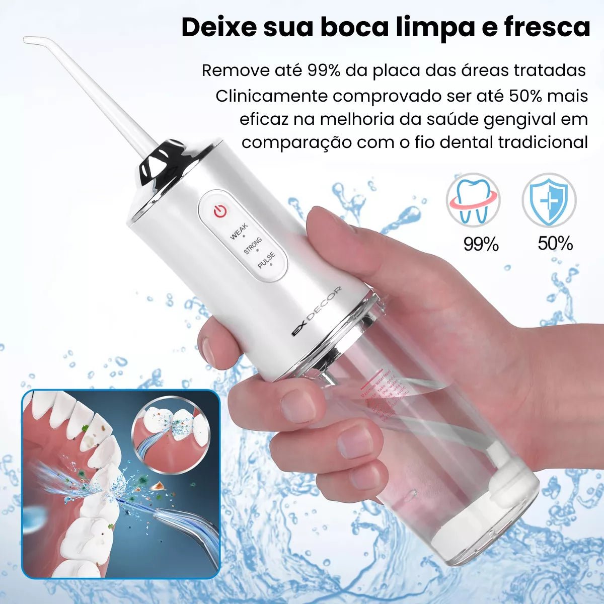 Irrigador Oral Recarregável Portátil - Achei na Lojinha