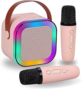 Karaoke Wireless Portátil com Luzes LED RGB - Achei na Lojinha