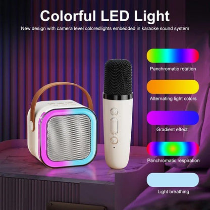 Karaoke Wireless Portátil com Luzes LED RGB - Achei na Lojinha