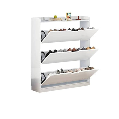 Kit 2 Sapateiras com 3 Portas Basculante 127 x 64 Cm MDP Branco - Achei na Lojinha