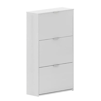 Kit 2 Sapateiras com 3 Portas Basculante 127 x 64 Cm MDP Branco - Achei na Lojinha