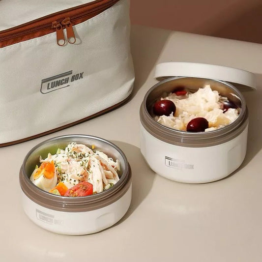 Kit 4 Lancheiras com Bolsa Térmica Redonda - Seu Almoço Sempre Fresquinho e Pronto - Achei na Lojinha
