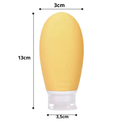 Kit com 3 Frascos de Viagem em Silicone 90ml - Achei na Lojinha