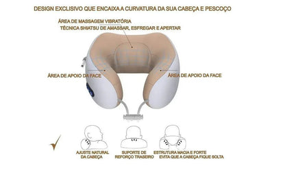 Massageador de Pescoço U - Shaped com Dupla Função - Achei na Lojinha