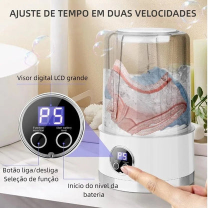 Mini Máquina de Lavar Portátil 1L - Praticidade Compacta para Sua Rotina - Achei na Lojinha
