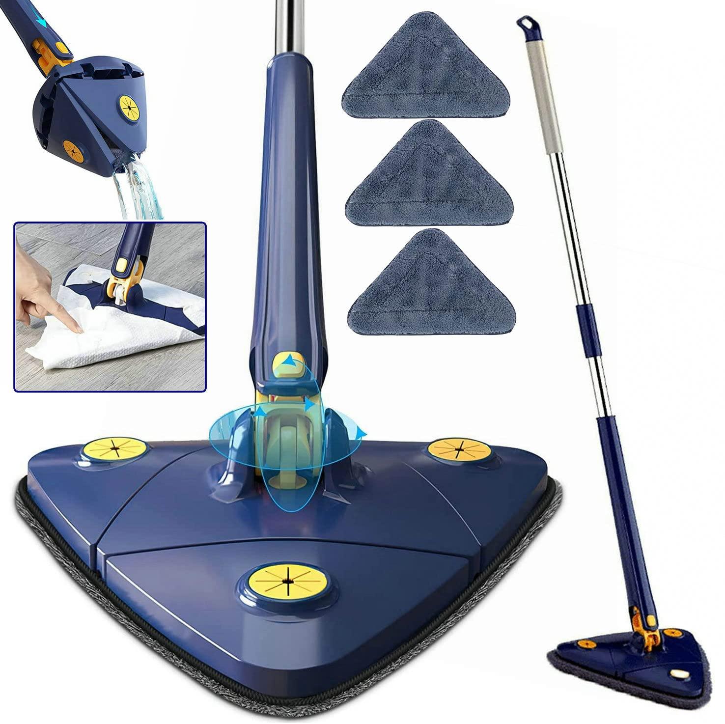 Mop Triangular Multiuso com 3 Refis de Microfibra de Brinde - Achei na Lojinha