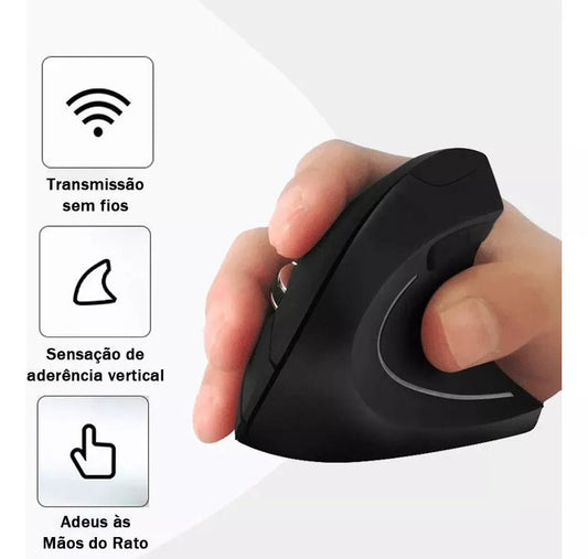 Mouse Vertical Ergonômico Sem Fio - Trabalhe com Conforto e Liberdade - Achei na Lojinha