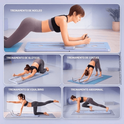 Prancha Extensora Dobrável para Pilates e Abdominais Multifuncional - Achei na Lojinha