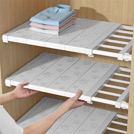 Prateleira Organizadora Retrátil – 53 a 90 cm, Aço Inox Branco, Largura 30cm - Achei na Lojinha