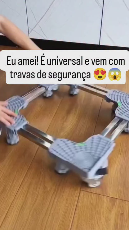 Suporte De Geladeira, Maquina De Lavar ou Fogão Inox Com Rodinhas