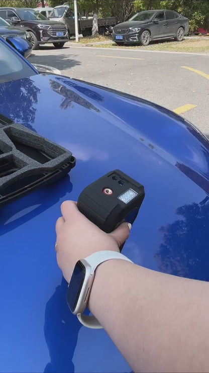 Compressor de Ar Portátil  Recarregável com Power Bank e Lanterna - Auxiliar de Partida e Calibrador