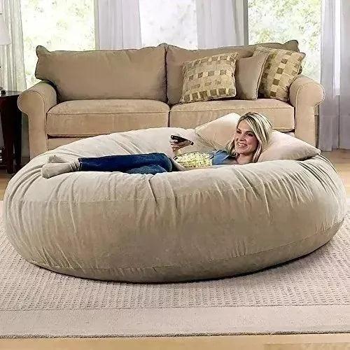 Puff Gigante Suede 140x50 Sem Enchimento Ultra Conforto - Achei na Lojinha