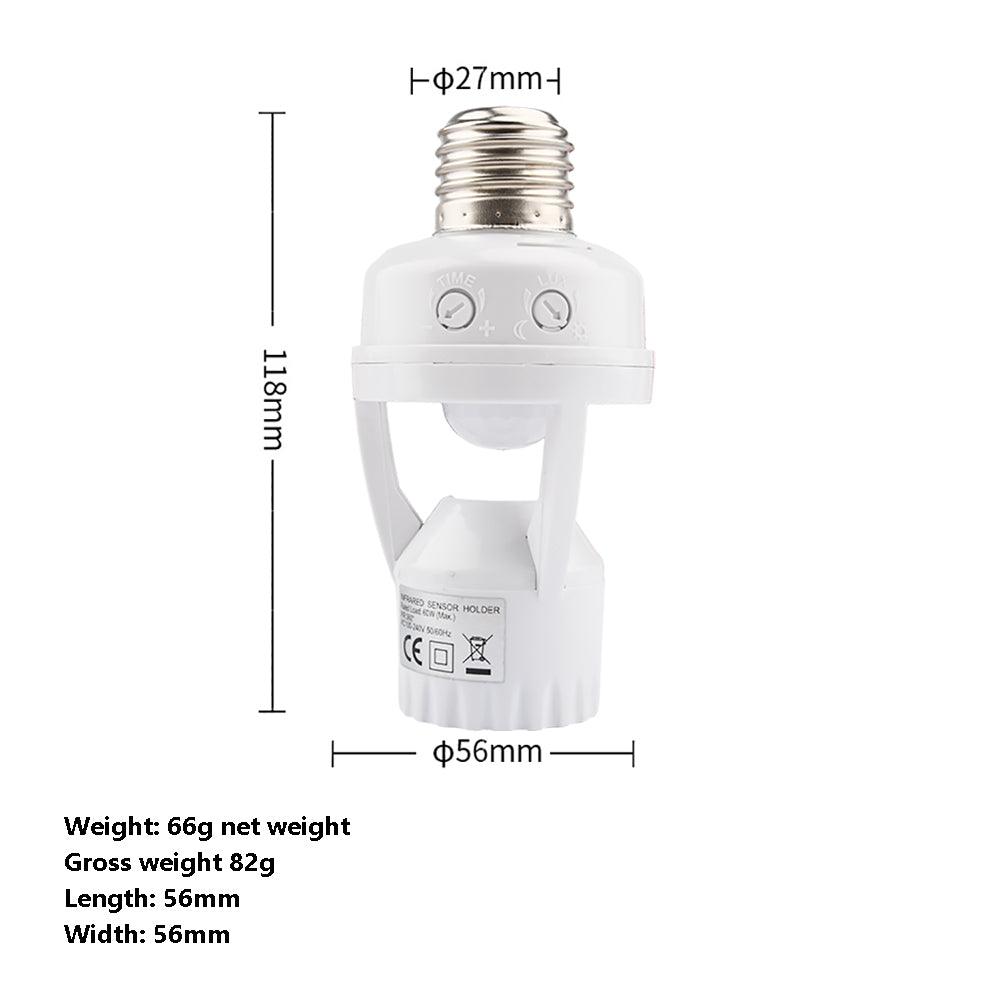 Sensor de Presença e Luminosidade com Fotocélula para Lâmpadas - Adaptador Bivolt - Achei na Lojinha