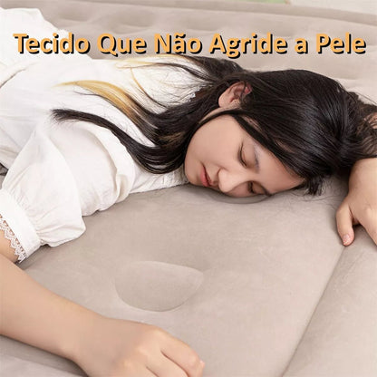 🛏️ Seu Conforto em Qualquer Lugar – Colchão Inflável Queen Solteiro Bomba Recarregável - Achei na Lojinha