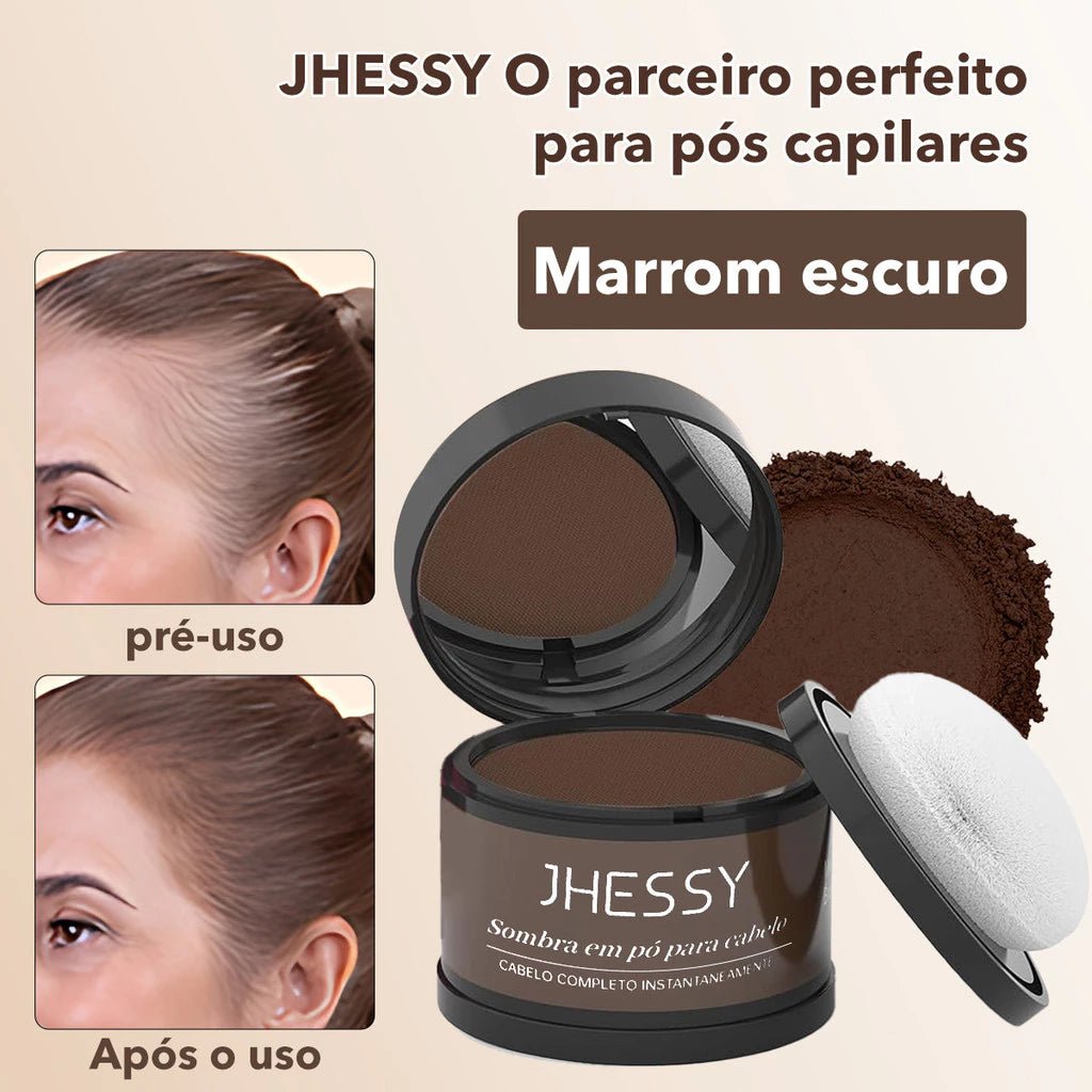Sombra Capilar em Pó Jhessy – Cobre Falhas, Disfarça Fios Brancos e Realça a Linha do Cabelo - Achei na Lojinha