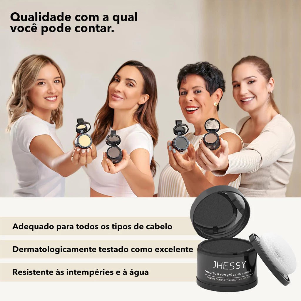 Sombra Capilar em Pó Jhessy – Cobre Falhas, Disfarça Fios Brancos e Realça a Linha do Cabelo - Achei na Lojinha