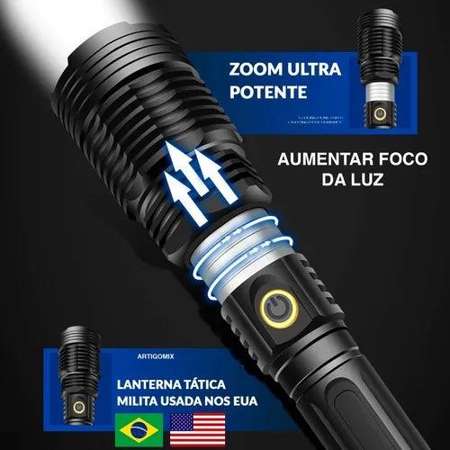 Super Lanterna P90 Zoom USB Recarregável - Achei na Lojinha