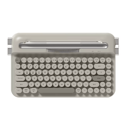Teclado Bluetooth Dual Connect Recarregável com Suporte - Achei na Lojinha