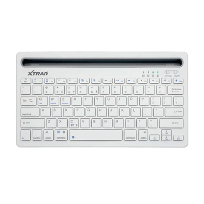 Teclado Bluetooth Dual Connect Recarregável com Suporte - Achei na Lojinha