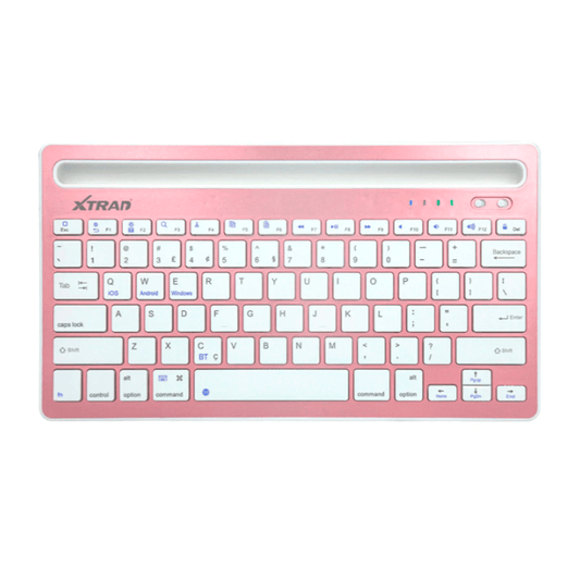 Teclado Bluetooth Dual Connect Recarregável com Suporte - Achei na Lojinha