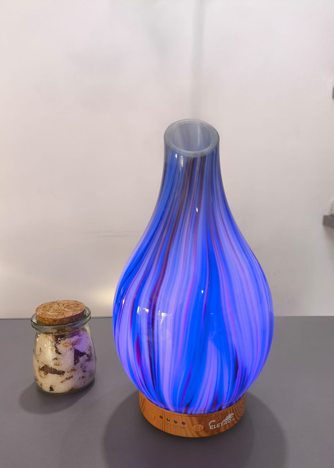 Umidificador e Difusor Estilo Vaso Vulcânico em Vidro com LED - Achei na Lojinha
